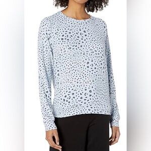 P.J. Salvage Light Blue Leopard Long Sleeve Top